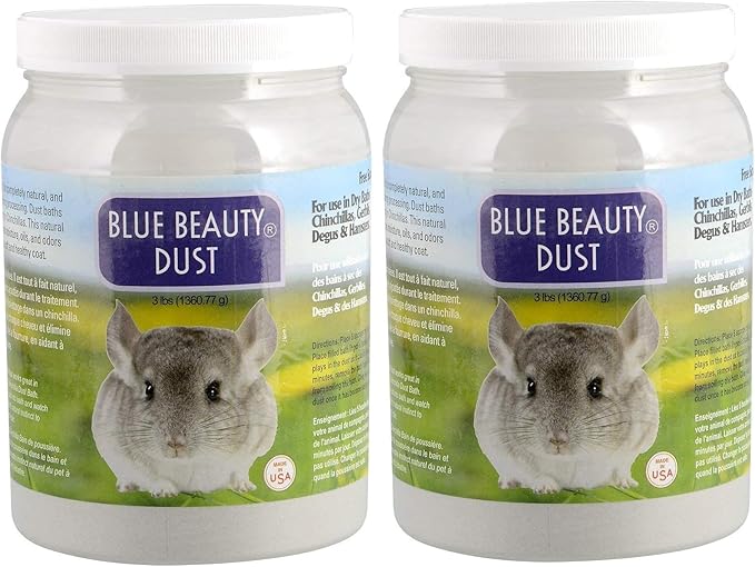 Lixit Blue Beauty® Chinchilla Dust Powder - Dry Bath Grooming Dust for Hamsters, Gerbil, Degus, and Small Animals - Made in The USA (6 Pound)