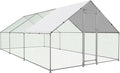 Large Metal Chicken Coop Walk-in Poultry Cage with Water-Resident and Anti-UV Cover Duck Rabbit Cat House Outdoor Chicken Run Pen with Spire Shaped Cage