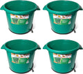 Farm Innovators 4 Pack Heated Water Bucket, 200W Heating Power - 16 Gallon Plastic Bucket with Replaceable Heating Element for Livestock Watering & Feeding