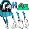 Kynup Garden Tools, 7 Piece Gardening Gift for Women&Men, Gardening Hand Tools Set, Ideal Gardening Supplies, Essentials, Garden Stuff, Rust-Proof, Stainless Steel, Aluminum Alloy Material
