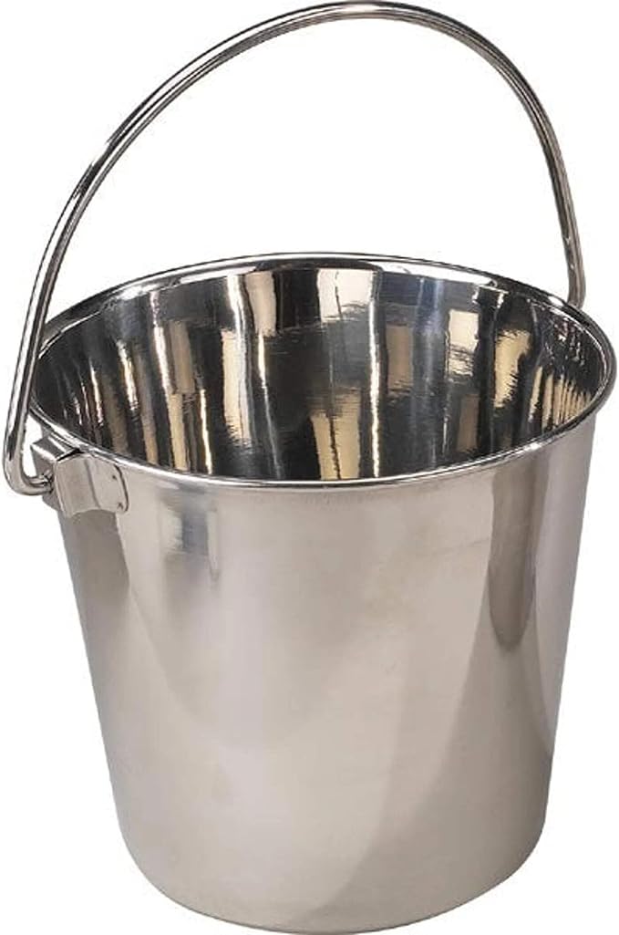 ProSelect Heavy Duty Stainless Steel Pails — Durable Pails for Kennels and Farms - 6", 2-Quart