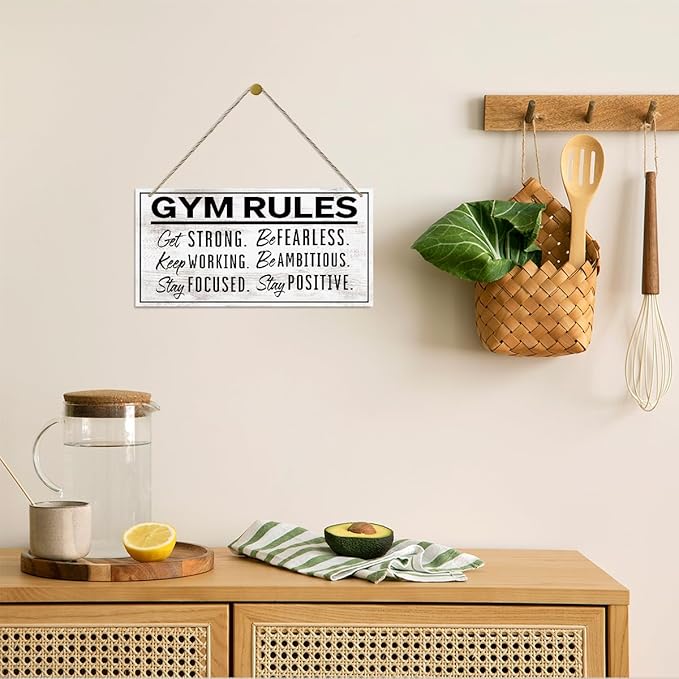 Gym Rules Sign, Gym Room Decor, Work-out Room Decor, Decorative Wood Hanging Wood Plaque, Motivational Gym Decor, Home Gym Decor, Farmhouse Hanging Decor, Rustic Door Sign, Wall Decor Art