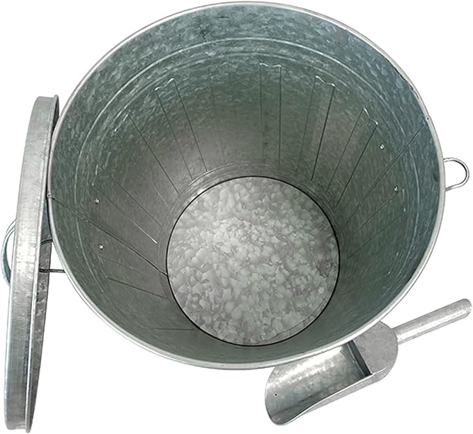 Woodlink Rustic Farmhouse Seed Container & 10 lbs. Waste Free Seed | Galvanized Metal Bird Seed Storage Bucket with Scoop & Lid | Waste-Free Wild Bird Seed Blend for Clean Feeding, 16.5 Qt Capacity