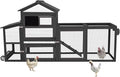 Mobile Chicken Coop Wooden with Wheels, Expandable Outdoor Chicken Tractor with Nesting Box & Pull-Out Tray, Easy-Clean Poultry Coop for 2–3 Chickens & Ducks