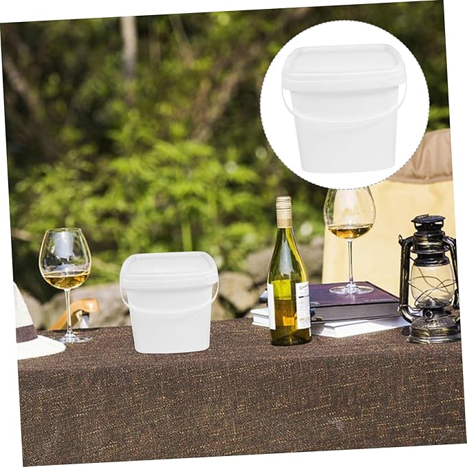 VICASKY Plastic Bucket with Handle and Lid Square Portable Container Sturdy Non Slip Farm Utility Pail for Water Storage and Household Use
