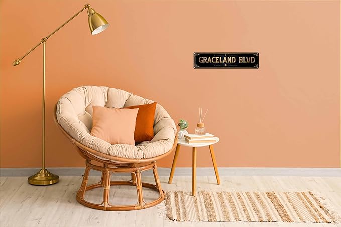 Vintage Tin Graceland Blvd Sign Retro Metal Sign Suitable For Home Street Shop Garage Bar Farm Garden - Multi-Purpose For Indoor/Outdoor Use Plaque 4x16 Inch