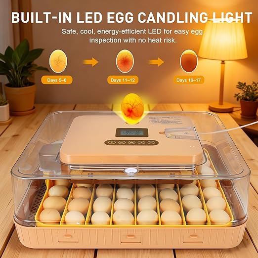 4th Gen – 56 Egg Fully Automatic Incubator, 2026 UpgradedDesign, Intelligent Sensor-Based Humidity & Temp Control, Custom Days, Adjustable Auto Turning & Stop, Chick Separator, Flexible Egg Spacing