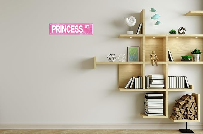 Retro Girl Pink Tin Metal Sign Princess Statement Wall Decor for Home Vintage Bar or Dorm Unique Gift Idea for Friends 4x16 in