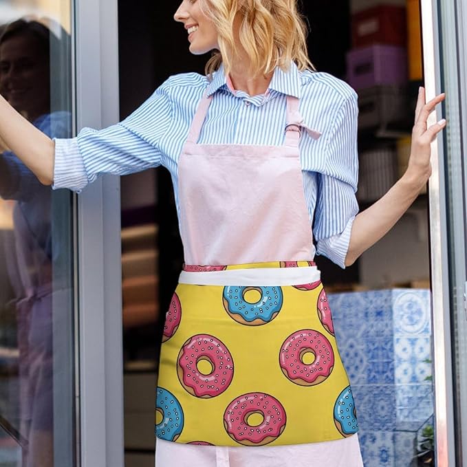 Unisex Half Waiter Waist Short Apron Waterproof Chef Works Waitress Aprons