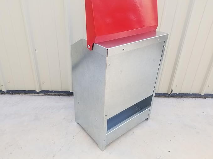 DUNCAN'S FAMILY FARM STORE Duncans Poultry 50 LB Double Sided Chicken Feeder. The Fat Boy Hold up to 50 LBS of Feed. Made in The USA and Comes Fully Assembled!