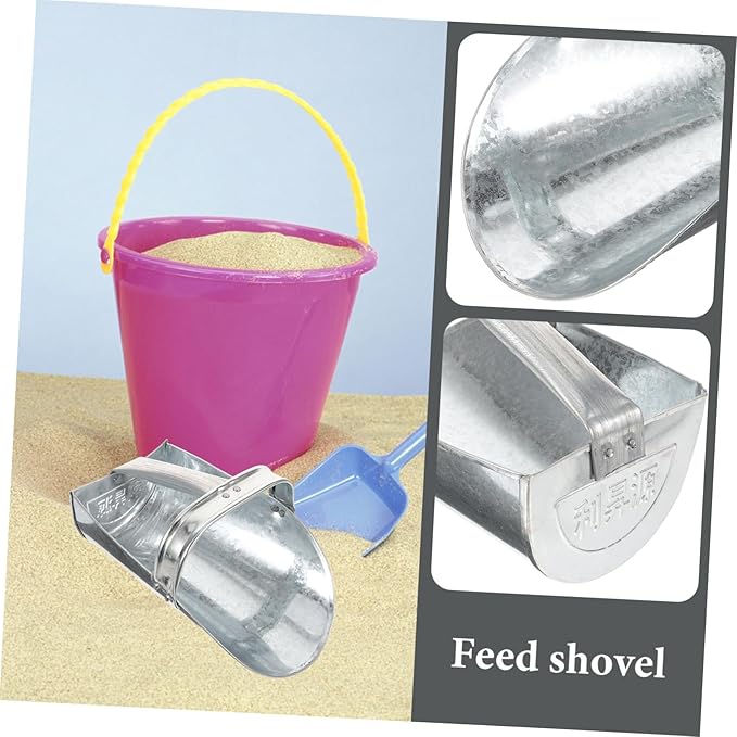 MERRYHAPY Stainless Steel Large Feed Scoop Farm Supplies Poultry Feeding Shovel Garden Tool Livestock Feeder