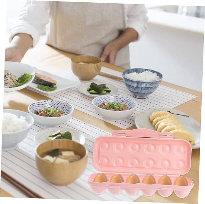 2pcs Stackable Egg Storage Box Pink Refrigerator Egg Holder Practical Container for Organizing Fridge for Home Use
