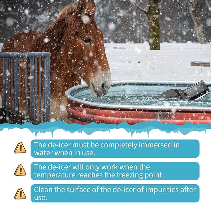 2Pack 500 Watt Pond De-Icer with Thermostat, Cast Aluminum Submersible Bird Bath Heater, Heated Chicken Water, Power Cord 9.8 Ft