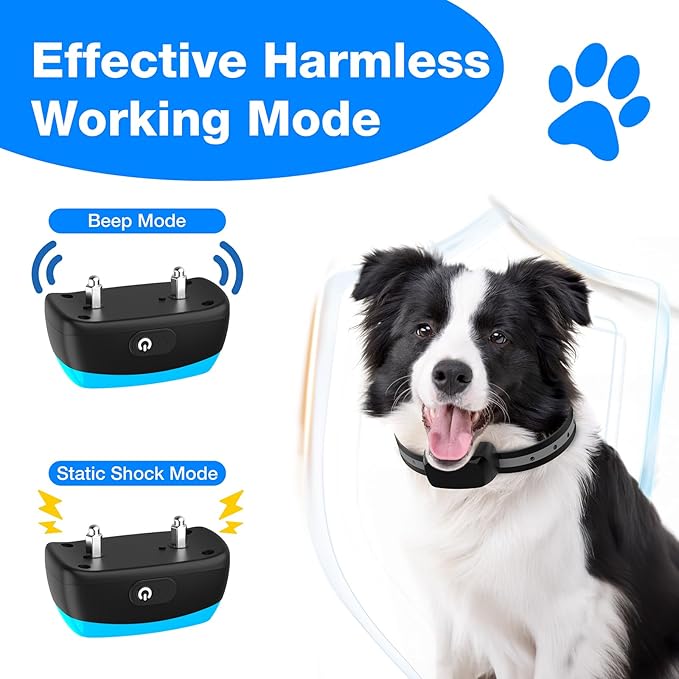 Underground Dog Fence System - Extremely Professional Electric Fence for Dogs for Easy Setup and Waterproof, Wireless Collars with Tone/Shock for 2 Dogs