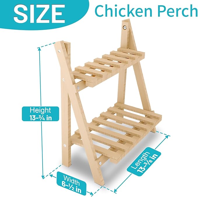 Chicken Perch, Foldable Chicken Roosting Bars for Coop, Chicken Coop Accessories, Baby Chicks Stand Toys, Training Perch for Birds, Baby Turkeys, Chicks, Parrots
