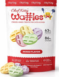 Waffle Freeze Dried Chicken Cat Treats | Healthy Kitten Treats Inspected in USA | Human Grade Dog & Cat Food Toppers | Without Additives, 4 Flavors, 2.1 oz