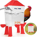 3 Gallon Automatic Chicken Waterer for Hands-Free Hydration, Float-Controlled Chicken Watering System with Leak-Proof Design, 2.75" Cups for All Poultry, 60" Hose for 3/4" Connections