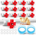 12 pcs Horizontal Chicken Water Nipples with 1/2'' PVC Tee Fittings Mount Poultry Auto Chicken Waterer Nipple Drinker for Ducks Quail and Other Poultry DIY Automatic Waterering System