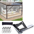 7x30 FT Clear Tarp with Grommets, Transparent Heavy Duty Waterproof Tarp Cover with Reinforced Edge, Rainproof Canopy Fabric for Camping, Chicken Coops Cover