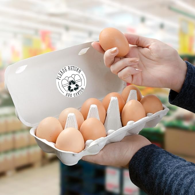 Louise Maelys 2 Inch Egg Carton Stickers - Market Egg Handling Stickers 500 Pcs Waterproof Please Retrun Egg Carton Lables for Egg Producers,Organic Farms,Farmers’Markets