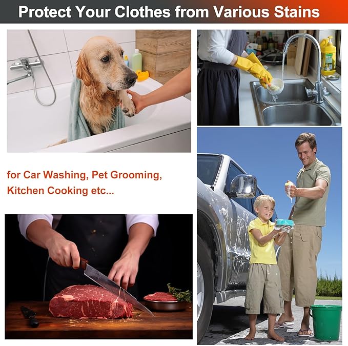 Thick Waterproof Rubber Aprons, Puncture/Abrasion/Chemical/Oil Resistance Work Apron