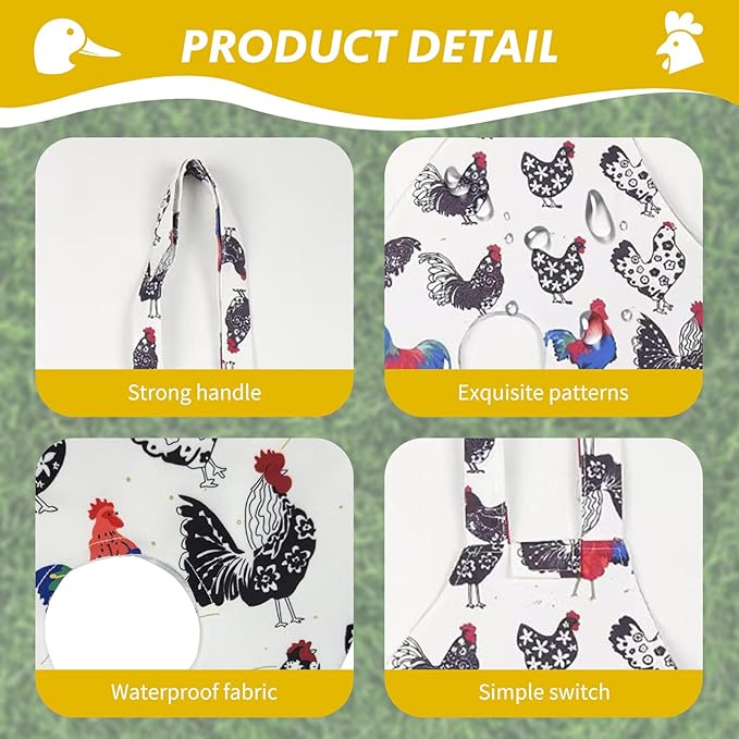 Chicken Holder Bag Chicken Medic Bag Chicken Carrier with Handle Chicken Supplies Catching Hand Bag for Hen Rooster Poultry Chicken Transport (White Mix color(1 Pack))