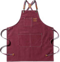 Tosewever Canvas Cross Back Chef Cotton Aprons for Men Women with Large Pockets