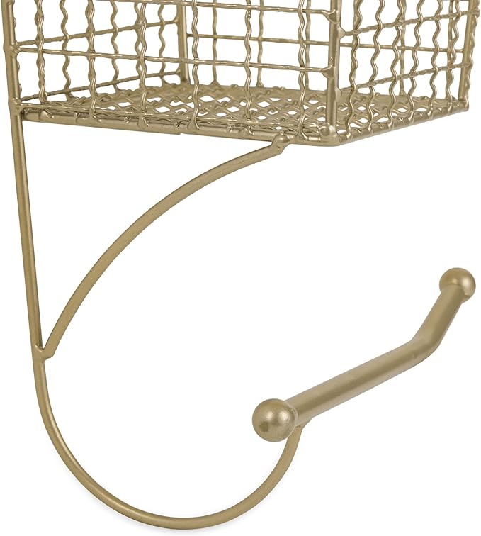 DII Rustic Farmhouse Bathroom Décor, Metal Storage, Toilet Paper Holder, Gold
