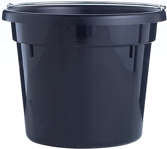 Little Giant® Round Plastic Utility Bucket | Durable & Versatile Feeder Bucket with Handles | 10 Quarts | Black