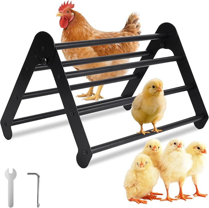 Adjustable 7 Bar Design Chicken Roosting Bars, Stable Chick Perch for Coop & Brooder, Chicken Jungle Gym Fun Enrichment Toys for Chicks & Hens, Training Roosting Stand Poultry Coop Accessories