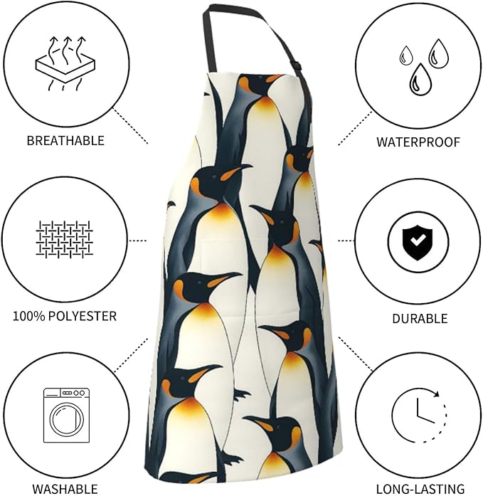 Serene Swan In Stream Adjustable Waterproof Apron Work Cooking Apron With Pockets For Men Women