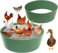 Chicken Dust Bath Tub, 25'' D * 5.9'' H, Bottomless Design, PE Eco Friendly, Dust Bath for Chickens, Chicken Coop Cleaner Container,Chicken Coop Lime,Essential Chicken Coop Accessory (1 Pack, Green)