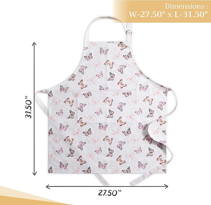 Maison d' Hermine 100% Cotton Apron for women with Pocket Kitchen Chef Apron for Men Cooking Easter Decorations
