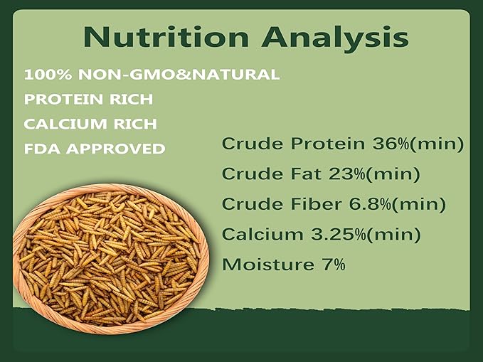 10lb Dried Black Soldier Fly Larvae – Pure Natural, High Protein & Calcium Chicken Feed, Cost-Effective and Premium Quality