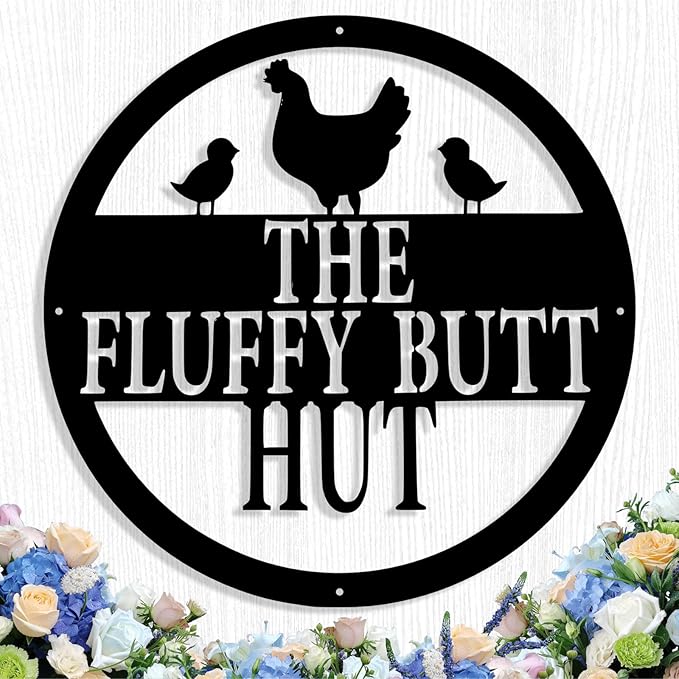 Custom Chicken Coop Metal Sign, Personalized Chicken Coop Sign for Outside, Custom Metal Hen House Farm Signs, Chickens Hen House Farmhouse Wall Art Decor