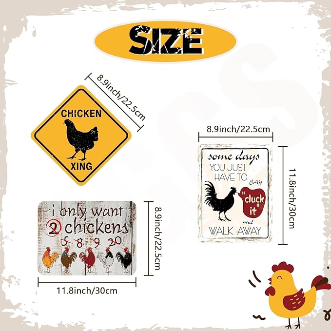 WERNNSAI Chicken Birthday Party Decorations - 9PCS Farm Birthday Decorations for Boys Girls Barnyard Themd Party Supplies Funny Chicken Coop Decor Farm Sign Posters for Door Wall Yard Garden Decoration