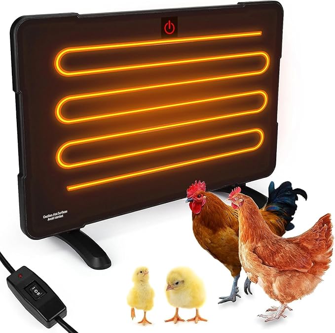 Chicken Coop Heater, 100W/200W High-Power Brooder Heater for Chicks, 2-Way Mounting Chick Heating Plate, Energy-Saving Light-Free Radiant Warmer, ETL Certified (PH200)