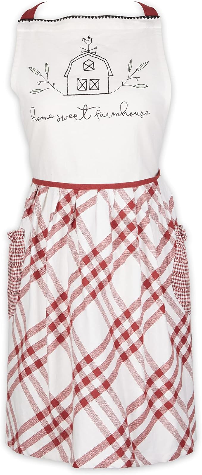 DII Home Sweet Farmhouse Kitchen Collection, Apron, Barn Red