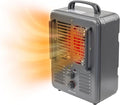 Comfort Zone Milkhouse Style Utility Space Heater with Adjustable Thermostat, Electric, Portable, 3-Prong Plug, Overheat Protection, & Tip-Over Switch, Ideal for Garage or Workshop, 1,500W, CZ798GR3