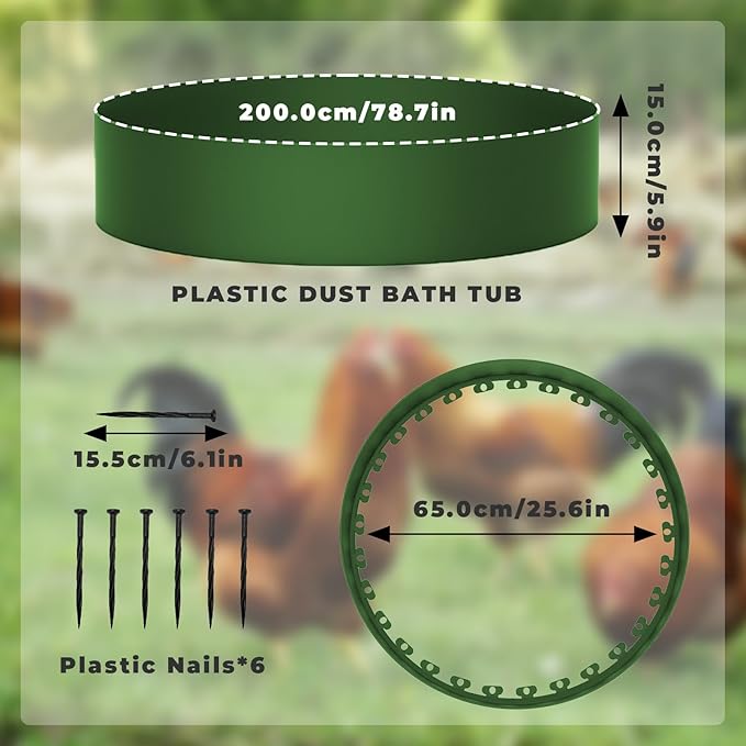 Chicken Dust Bath Tub, Dust Bath for Chickens with Bottomless Design, Chicken Dust Bath Container, Ideal Chicken Coop Accessories for Chickens, Hens, Ducks, Geese, and Other Poultry