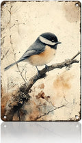 PEACHGARDEN Chickadee Bird Wall Decor Chickadee Wildlife Vintage Metal Sign Wall Art Decor for Home Living Room Kitchen Garden Bedroom Office Hotel Cafe And Pub Decoration 8x12inch