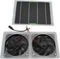 Jiawu Solar Panel Fan Kit, 100W 12V Dual Exhaust Fan, Solar Powered Fan for Small Chicken Coops, Greenhouses, Sheds, Pet Houses