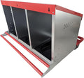 Hen's Choice™ - Reverse Roll Out Chicken Nest Box | Reversible Roll Away Nest Box | 3 Hole (Red)
