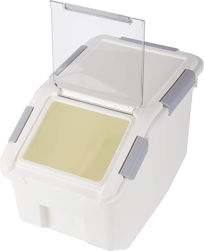 EonTone [2-Pack] 22 lbs Grain Storage Container, 10L Airtight Food Bin with Wheels for Flour,Rice, Pet Food