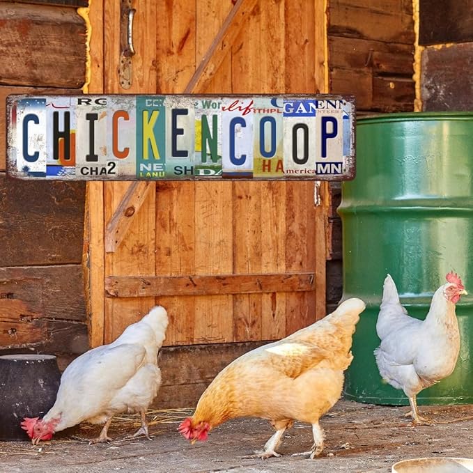 Chicken Coop Signs Chicken Sign Chicken Coop Accessories Vintage Funny Chicken Coop Metal Tin Signs Street Signs Home Wall Decor Farmhouse Kitchen Wall Decor 16 X 4 Inches