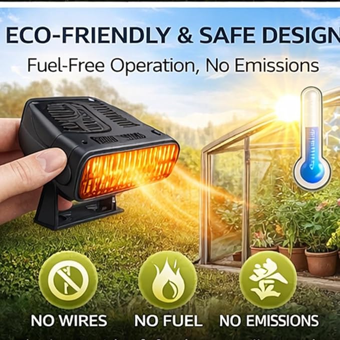 Solar Heater for Greenhouse, 2027 New Solar Heater for Chicken Heater, Smart Thermostat, Weather-Resistant, Easy Mount - Solar Powered Heater for Outdoor Use, Dog House, Shed, Pet Shelter (Black-20W)