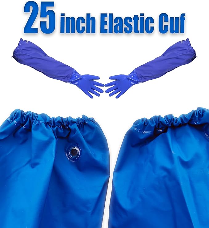 LIICHAAO 25 inch elastic cuff Long waterproof fishing gloves,Cleaning Poison ivy gloves,Aquarium pool,Long elbow Resistant Abrasion (XL -25 inch elastic cuff)