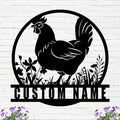 Custom Chicken Coop Metal Sign, Personalized Farmhouse Wall Decor, Vintage Fluffy Butt Hut Decor, Custom Name Sign for Farm, Gifts for Chicken Lovers