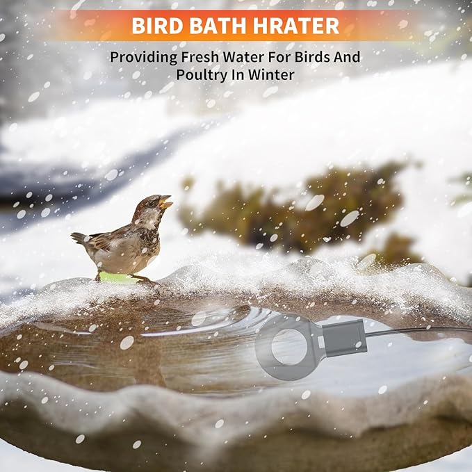 250W Utility De-Icer Submergible Cast Aluminum Chicken Water Heater for Livestock Tank Heater Bird Bath Heater in Winter