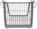 DII Metal Wire Mesh Stackable Utility Storage Bin, Large Rectangle, 13x10x11, Black/Gold